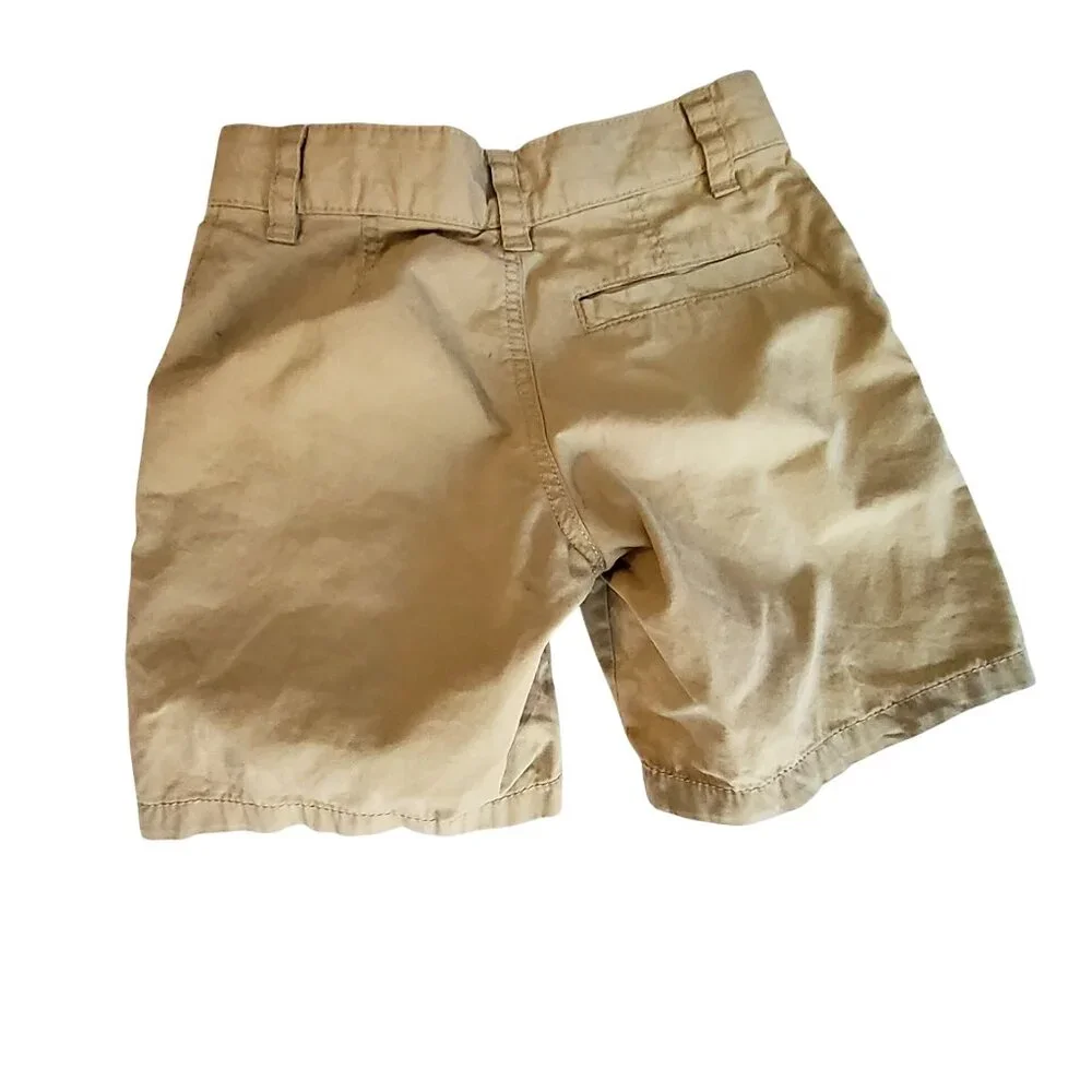 Cat & Jack Boys Beige Cotton Adjustable Waist Shorts Size 6 button-zip closure - Picture 2 of 9